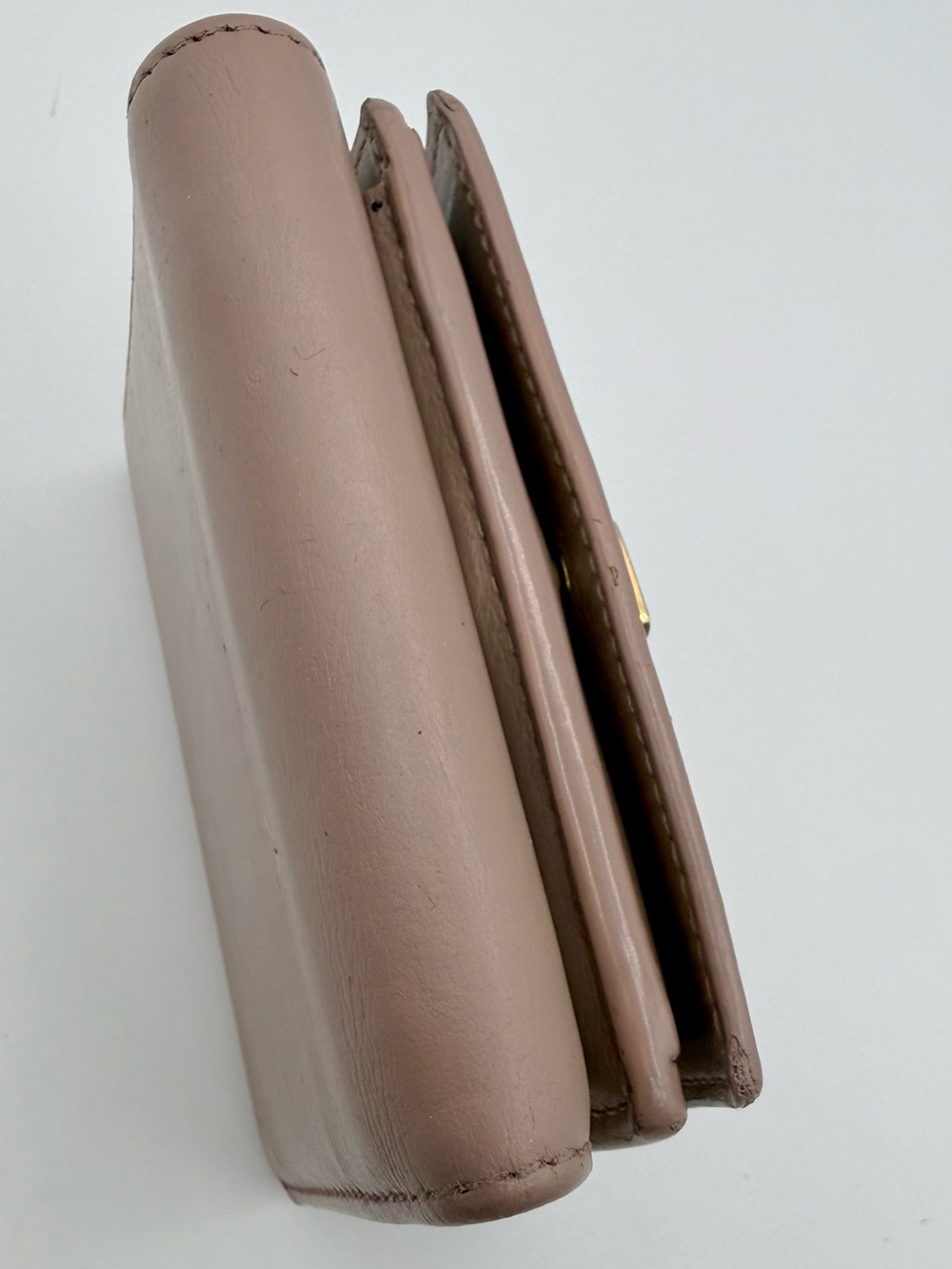 Saint Laurent l Trifold mini Wallet-Taupe Leather - Picture 8 of 16